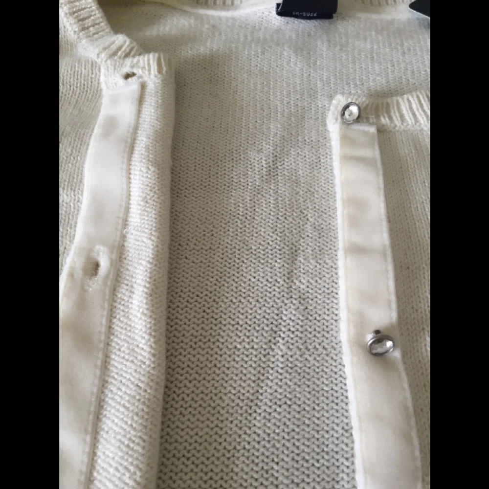 GAP Cardigan Sweater *Velvet Trim Rhinestone Buttons